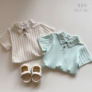 2024夏新品★子供服　トップス　ニットポロシャツ　90-130cm★2色