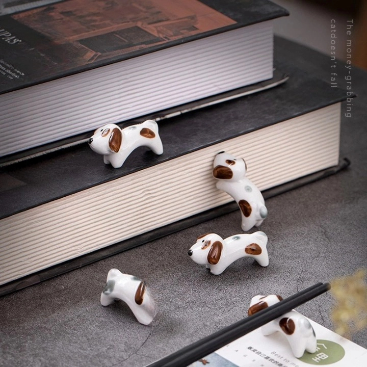 箸置き 動物 可愛い犬 彩絵 陶器 日本風 家庭用 創造的 装飾品 小物