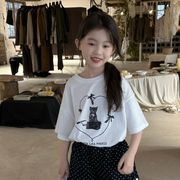 子供服　90~150cm　キッズＴシャツス　黒猫T　半袖　韓国キッズ服