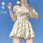 レディース ビキニ 水着 ワンピース 海水浴 プール ショートスカート少女風 デザイン感  シンプル 純色