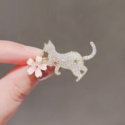ゴールド かわいい 猫 桜 ブローチ コサージュ 服飾小物
