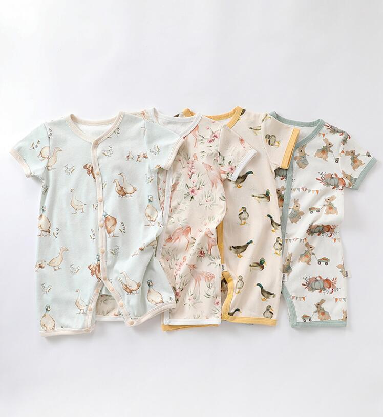 2024 夏新作 新生児 半袖 外出 パジャマ 洋風 薄い 夏服 かわいい  連体服 ロンパース 男女兼用 子供服
