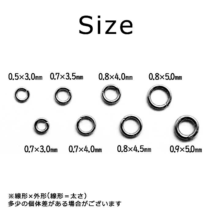 ステンレス 丸カン ガンメタ【サイズ8種類】【10個】 マルカン