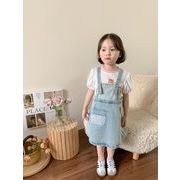 2024新作 韓国風  ベビー服  子供服  女の子 ストラップスカート  80-140cm