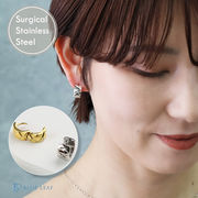 ピアス フープピアス キルティング 中折れ 小ぶり サージカルステンレス【国内即納】