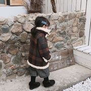 子供コート ダッフルコート裹起毛  女の子 ジャケット チェック柄 アウター 韓国風