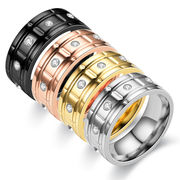 4色 ダイヤの指輪 ステンレススチール 指輪 カップルリング アクセサリー メンズ レディース 指輪