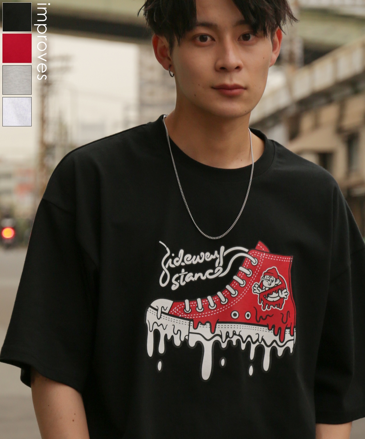 【SIDEWAYSTANCE】スニーカー半袖Tシャツ
