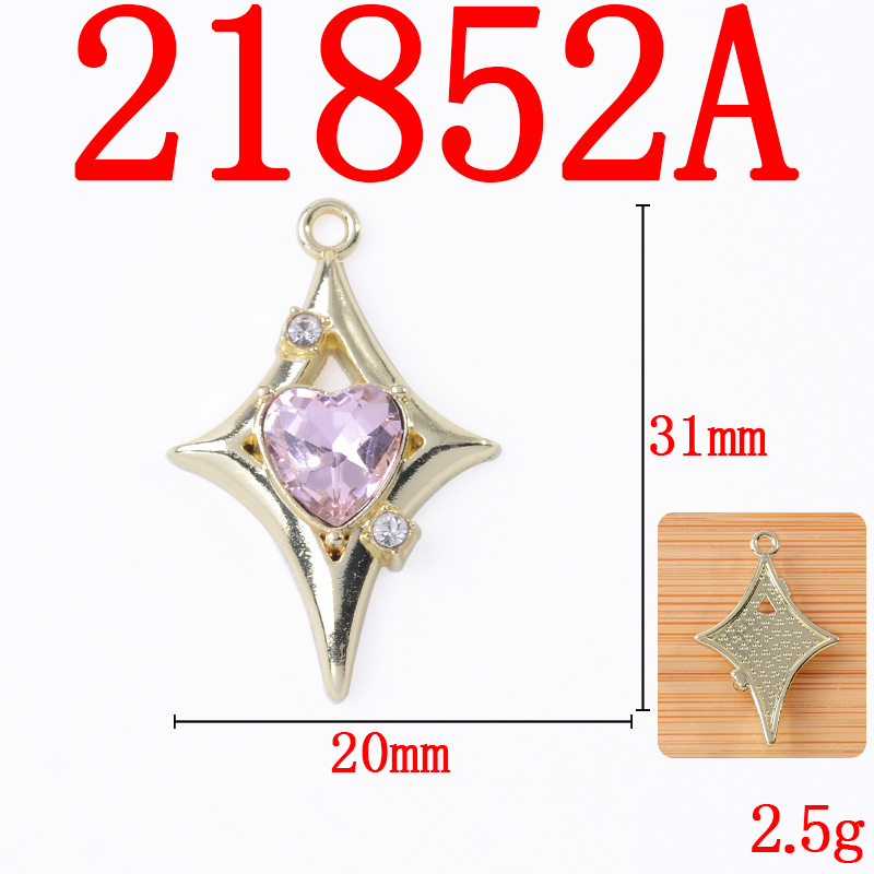 ダイヤハート 丸カン付き 合金 立体的 ハンドメイド デコパーツ ダイヤハート 丸カン付き 合金 立体的 ハンドメイド デコパーツ