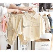 秋新作　子供　2点セット　シャツ　パンツ　女の子　男の子　子供服　セットアップ　2色　可愛い