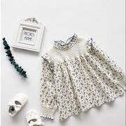 春秋　女の子　子供服　長袖　シャツ　 韓国ファッション　お姫様　トップス 　ブラウス　可愛い  花柄