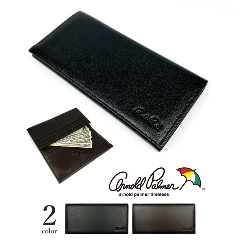 【全2色】Arnold Palmer アーノルドパーマー リアルレザー 二つ折り長財布 ロングウォレット