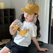 子供服　90~150cm　キッズTシャツ　バナナTシャツ　ドッドリボンポイントT　韓国キッズ服