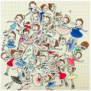 37枚入り　かわいい　バレエ少女　ステッカーパック　バレエステッカー　手帳素材 　シール 　バレエ雑貨