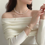 限定SALE 24年新作登場 韓国ファッション 調節可能 パールネックレス トレンド  鎖骨鎖 首飾り 鎖