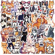 50枚入  かわいい  猫手帳ステッカー  ネコ シール  防水  装飾用  ステッカーパック　猫雑貨