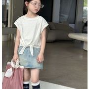 ハーフスカート  INS 可愛い  子供服  スカート 韓国風  じゅんしょく 2024夏新品  カウボーイ    90-150