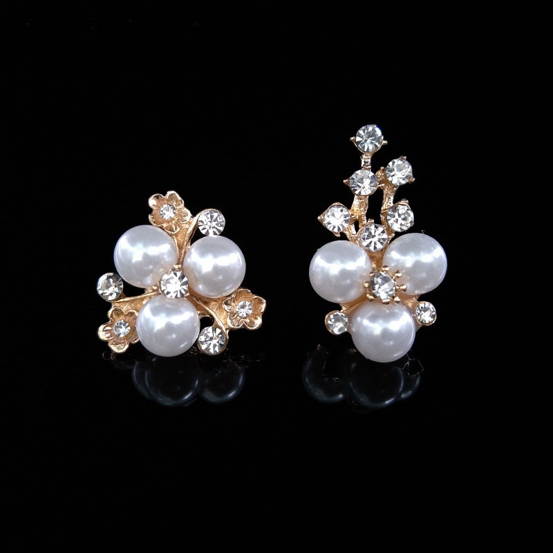 デコパーツ 花 ハンドメイド アクセサリーパーツ メタルチャーム ゴールド 貼り付けパーツ パールビジュー