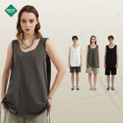 トップス タンクトップ ノースリーブ クルーネック ラウンドネック