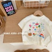 2024夏新作 子供服 韓国風子供服  ベビー服 男女兼用 半袖 トップス Tシャツ