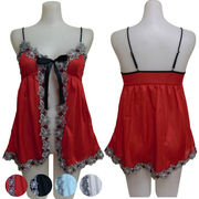 花モチーフベビードール＆Tバックショーツ