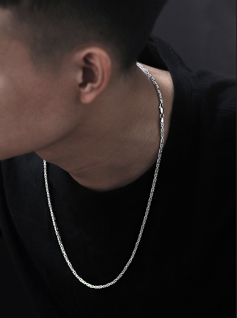 メンズ ネックレス 手作り100% S925シルバー 直送可能 SMN-DP-SQ3020