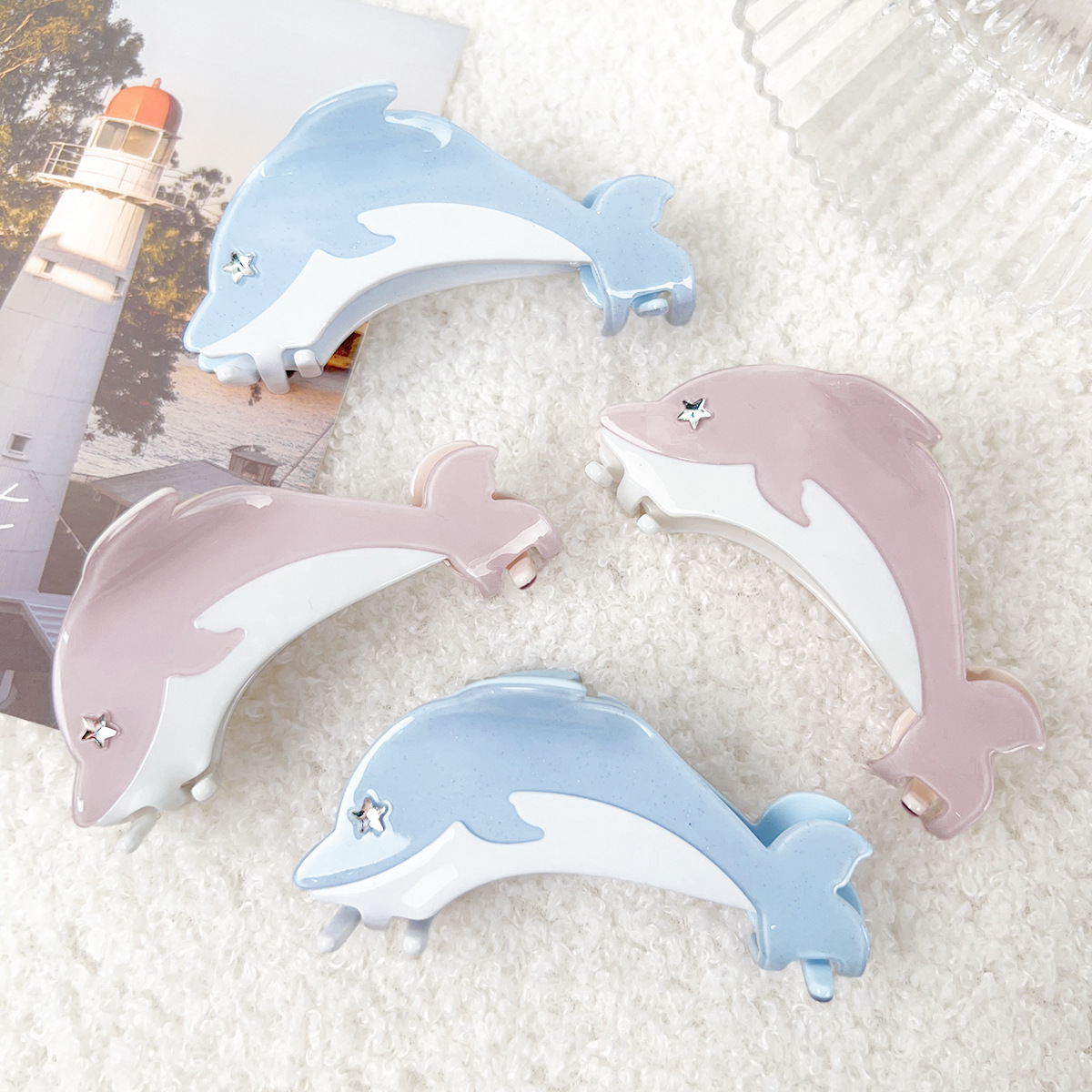 お買い得，HOT】 熱帯魚＆イルカベビーヘアクリップ ヘアゴム