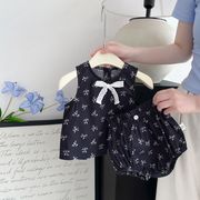 ★BaBy★　ベビ服　66~90cm　ベレーベスト＋ショートパンツ　フラワー柄　韓国ベビー服