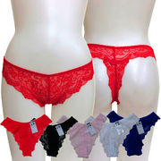 【即納】ウエストゴム花柄Tバックショーツ