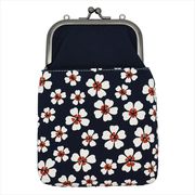 がま口２ＷＡＹ スマホショルダー 小桜 紺　スマホケース/鞄/ミニバッグ/ショッピング