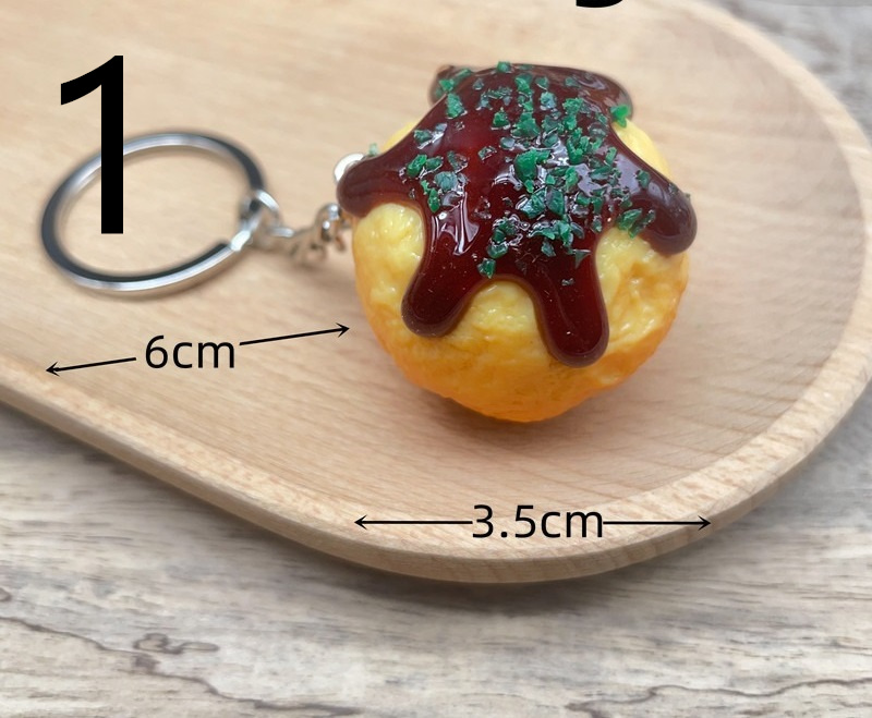 9色 日本のたこ焼きキーホルダー チーズたこ焼きキーホルダー