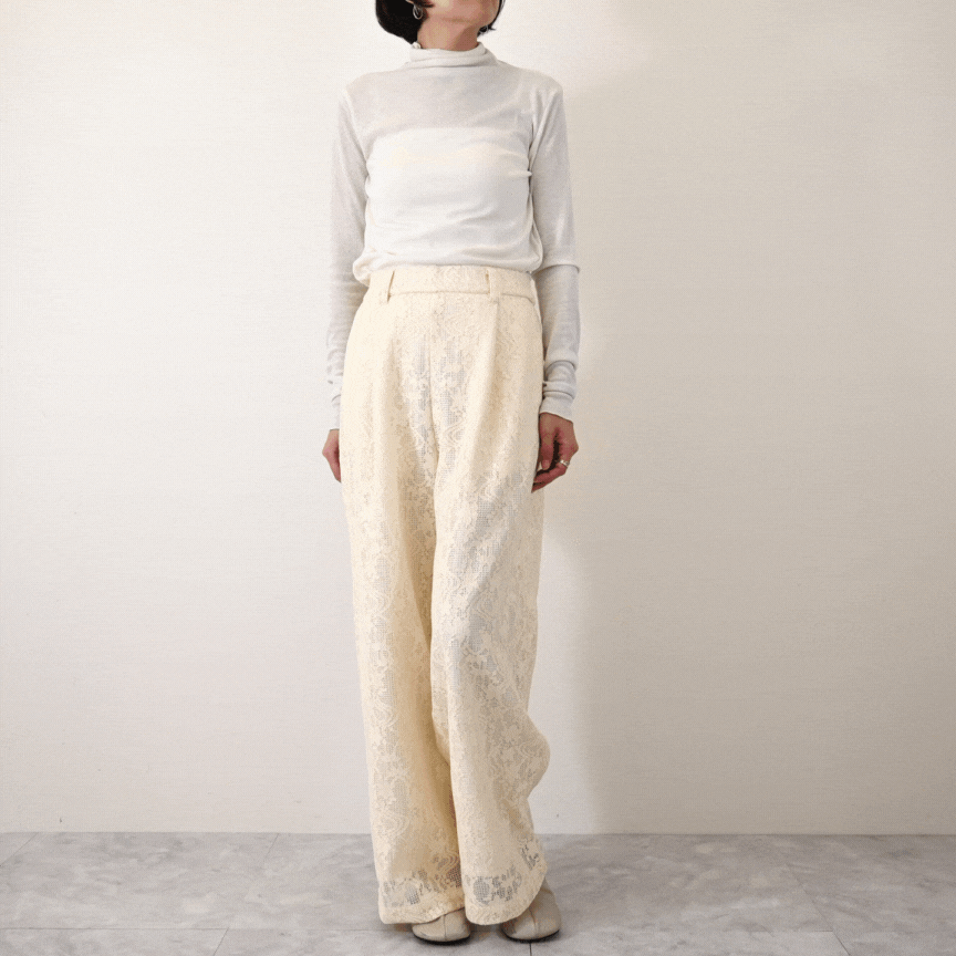 □　期間限定特価　□メッシュレース　ストレートパンツ(31984)