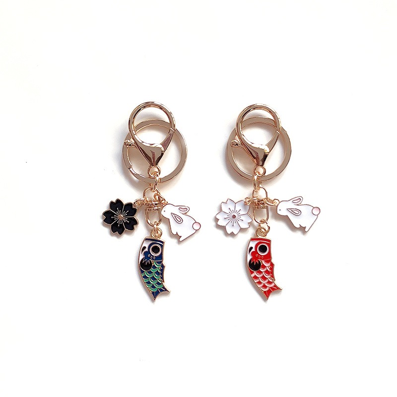 2色 金魚 鯉 うさぎ 桜 キーホルダー  DIY アクセサリー ファッショングッズ レディース小物