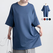 ゆったりポケット付きチュニック カットソー Tシャツ プルオーバー チュニック ドルマン