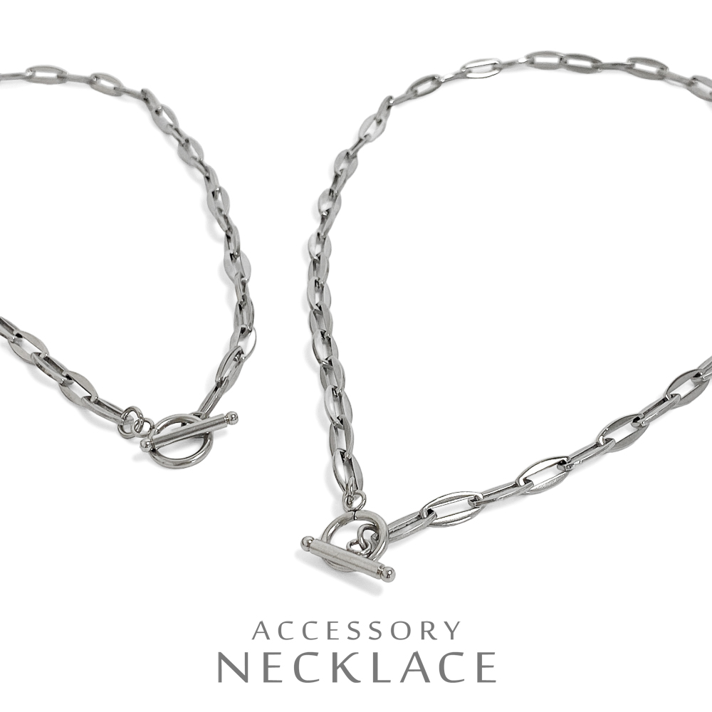 ▼MAGGIO▼マンテルオーバルチェーンステンレスネックレス　男女兼用　ユニセックス　レディース　メンズ