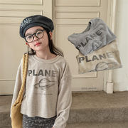 ins 春新作　子供服　男女兼用　トレーナー　長袖Tシャツ　カジュアル　トップス　英字　柔らかい