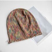 キャップ 小顔効果  帽子 ニット帽  毛糸 防寒 ダメージ加工