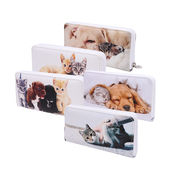 【かわいいネコちゃんワンちゃん】ピクチャープリント　ラウンドファスナー　長財布