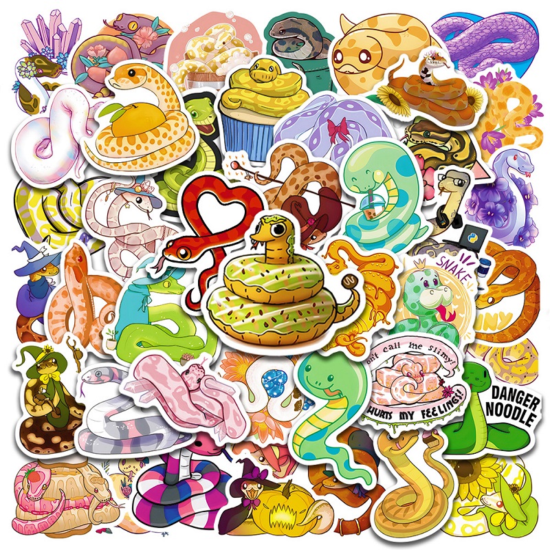 50枚/セット 新作 かわいい 蛇のステッカー 動物アクセサリー 蛇雑貨 