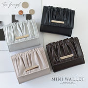 【日本企画】ボックスコイン三つ折り財布 [アルア] / ALTROSE アルトローズ ギャザー 合皮