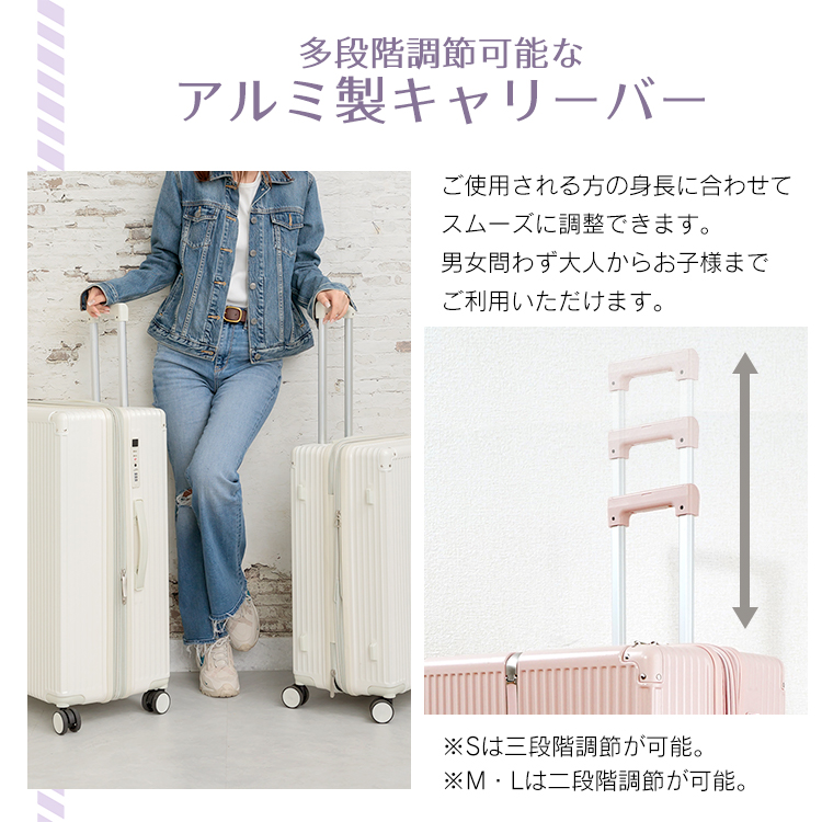 薄ピンク　L1 PREMIUM GOODS エルワン　サイズ S Hill Stone キャリーケース スーツケース Lサイズ 10泊 14泊