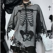 トップス レディース マント シースルー メッシュ ダンス衣装 暗黒系