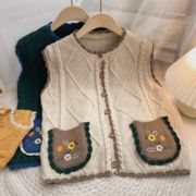 2024新作　ベスト　ニット アウター　レディース　おしゃれ　秋　冬　カジュアル フリーサイズ