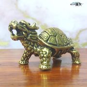 ロングイ 龍の置物 風水 龍 亀 置物 龍置物 ドラゴン タートル 風水グッズ 開運グッズ (銅製ミニ龍亀)