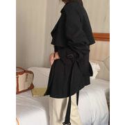 今季マストバイ 　ファッション  レトロ    ダブルブレスト     折り襟  トレンチコート