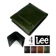 全4色 Lee リー クロスステッチデザイン 二つ折り 財布 スリムウォレット 本革