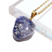 ペンダントトップ　デュモルチェライト　ステンレス　ゴールド　ケース付き　日本製