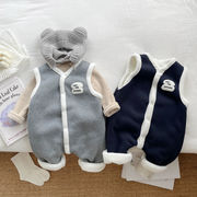 ★BaBy★　ベビーカバーオール　73~110cm　ボアオールインワン　男女兼用　韓国ベビー服