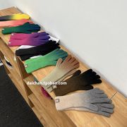 手袋 グローブ ５本指 毛糸 ニット 厚手 ウールライク レディース