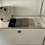 手袋 グローブ ５本指 毛糸 ニット 厚手 スマホタッチ レディース